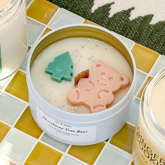 Christmas Tree Bear - Soy Candle