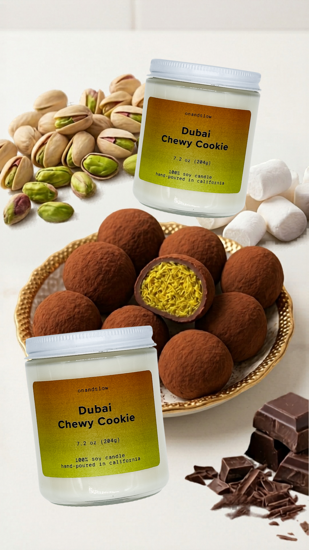 Dubai Chocolate Chewy Cookie - Soy Candle